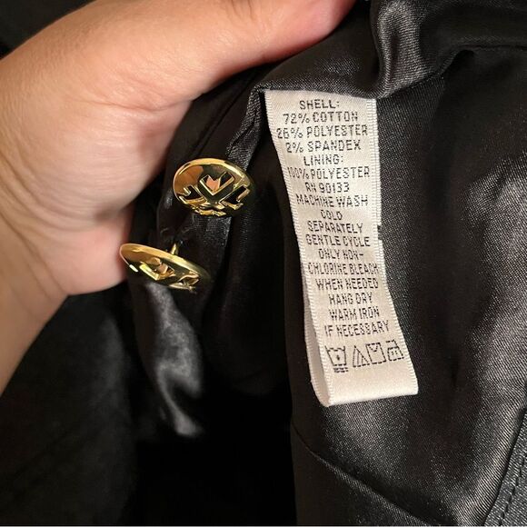 Linea by Louis Dell'Olio Dark Blue Denim Blazer with Button Detail Size Large - Picture 9 of 11